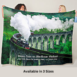 Glenfinnan Viaductの蒸気列車 – 名前の追加文字 フリースブランケット