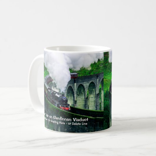 Glenfinnan Viaductの蒸気列車 – 名前を追加 コーヒーマグカップ (正面左)