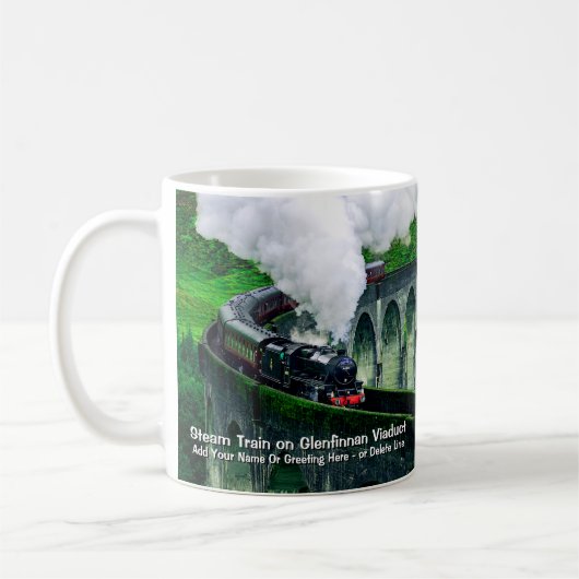Glenfinnan Viaductの蒸気列車 – 名前を追加 コーヒーマグカップ (左)