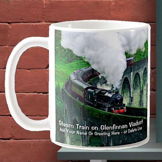 Glenfinnan Viaductの蒸気列車 – 名前を追加 コーヒーマグカップ
