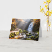 Glenoeの滝|郡Antrim、北アイルランド カード (黄色い花)