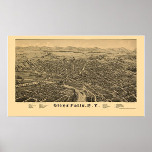 Glens秋, NYパノラママップ – 1884 ポスター