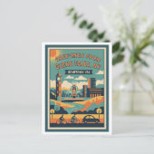 Glens Falls NY Hometown USA Retro Travel ポストカード (スタンド正面)