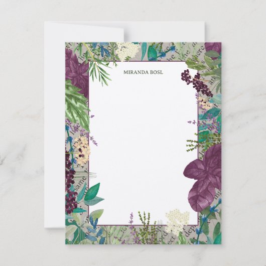 Glenside Botanica – Orchid & Leaf Notecard ノートカード (正面)