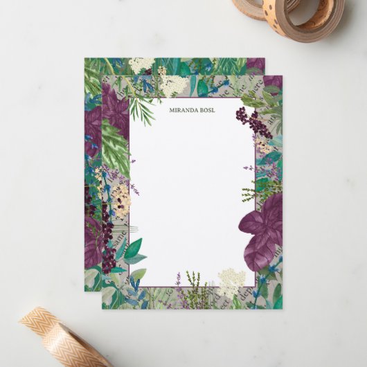 Glenside Botanica – Orchid & Leaf Notecard ノートカード (正面/裏面インサイチュ)