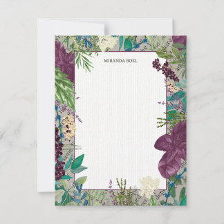 Glenside Botanica – Orchid & Leaf Notecard ノートカード