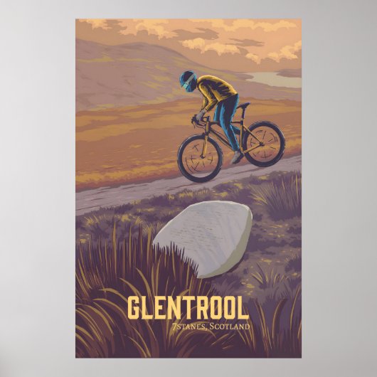 Glentrool Mountain Biking Travel Poster ポスター (正面)