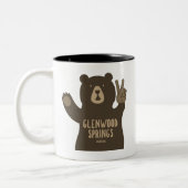 Glenwood Springs Colorado Peace Bear ツートーンマグカップ (左)