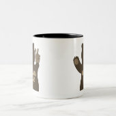 Glenwood Springs Colorado Peace Bear ツートーンマグカップ (中央)