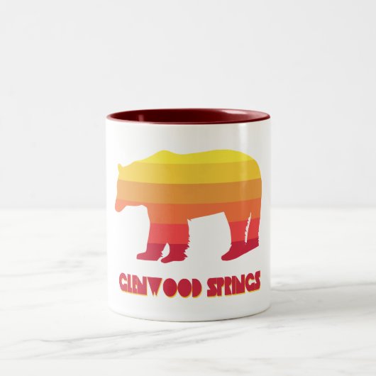 Glenwood Springs Colorado Rainbow Bear ツートーンマグカップ (中央)