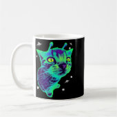 Glerp Glorp 面白いエイリアン猫のミーム Gnarp 猫 変な A コーヒーマグカップ (左)