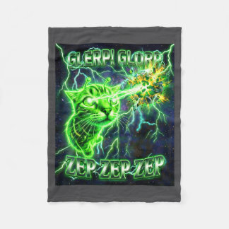 Glerp Glorp 面白いエイリアン Gnarp エイリアン 猫 おもしろ ギフト フリースブランケット