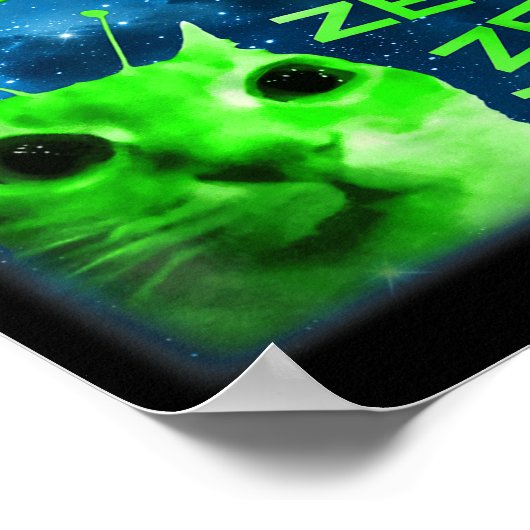 Glerp Glorp Funny Alien Cat Brainrot Meme  ポスター (角)