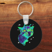 Glerp Glorp Funny Alien Cat Meme Gnarp Cat Silly A キーホルダー (正面)
