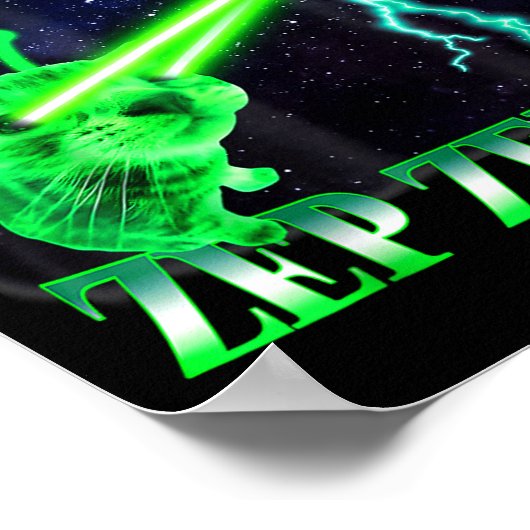 Glerp Glorp Funny Alien Cat Meme Gnarp Cat Silly A ポスター (角)