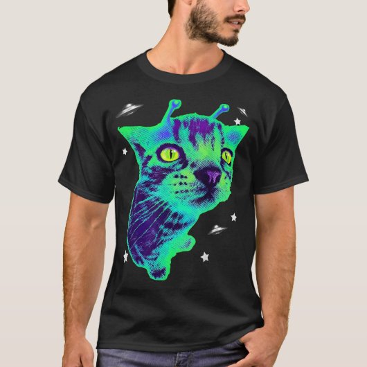 Glerp Glorp Funny Alien Cat Meme Gnarp Cat Silly A Tシャツ (正面)