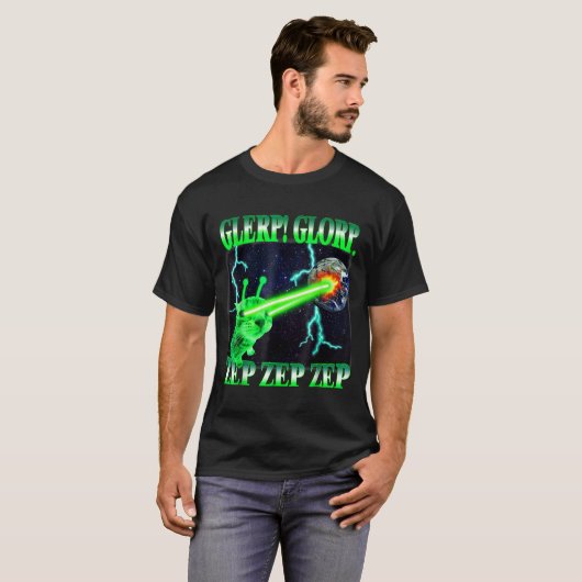 Glerp Glorp Funny Alien Cat Meme Gnarp Cat Silly A Tシャツ (正面フル)