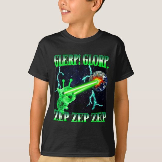Glerp Glorp Funny Alien Cat Meme Gnarp Cat Silly A Tシャツ (正面)
