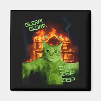 Glerp Glorp Funny Alien Cat Meme Space Cat Humor マグネット