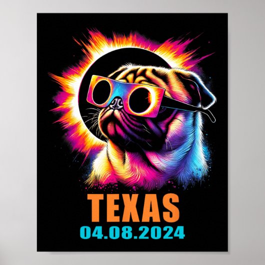 Gles太陽の付き2024年Pug犬の合計 ポスター (正面)