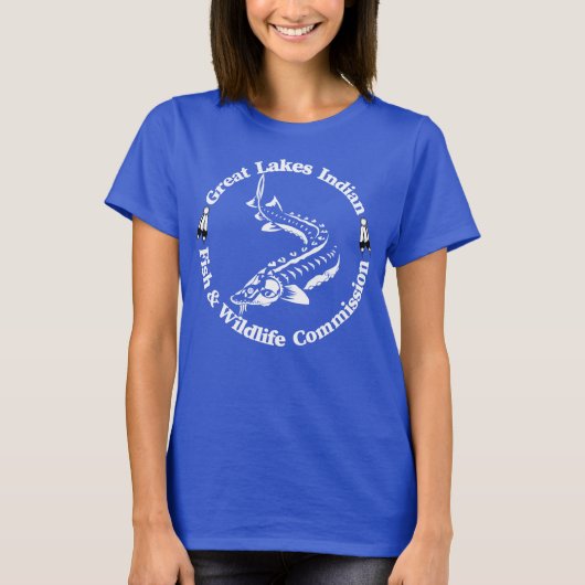 GLI-FWC - STURG LOGO & SCUTES - 女性用ベーシックTシャツ Tシャツ (正面)