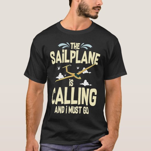 Glider Plane Pilot Flying Sailplane Training Fligh Tシャツ (正面)