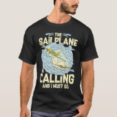 Glider Plane Pilot Flying Sailplane Training Fligh Tシャツ (正面)