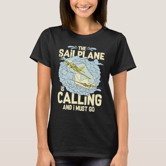 Glider Plane Pilot Flying Sailplane Training Fligh Tシャツ (正面)