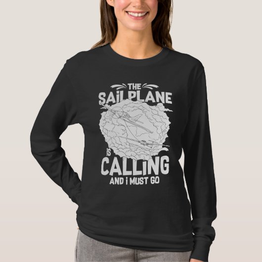 Glider Plane Pilot Flying Sailplane Training Fligh Tシャツ (正面)