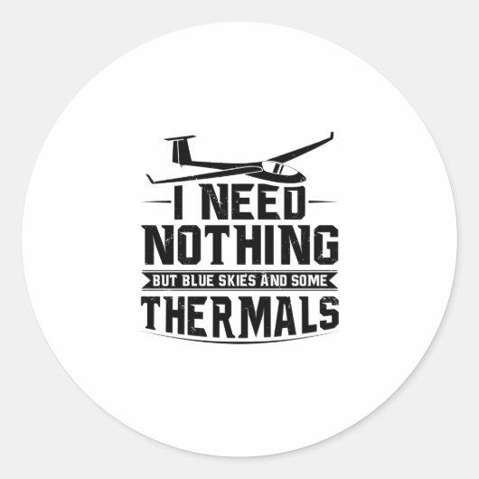 Gliding Sayings | Glider Pilots Soaring Hobby Gift ラウンドシール (正面)