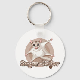 Gliding Sugar Glider Cartoon Art キーホルダー