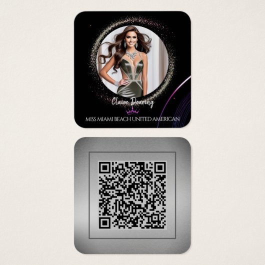 Glimmer Dust QR Code Photo Profile Card (正面&裏面)