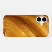 Glimmering Gold and Aurora Abstract Phone Case iPhone 16ケース (裏面横)