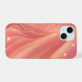 Glimmering Pink and Gold Abstract Phone Case iPhone 15ケース (裏面横)