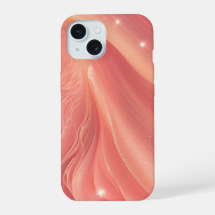 Glimmering Pink and Gold Abstract Phone Case iPhone 15ケース