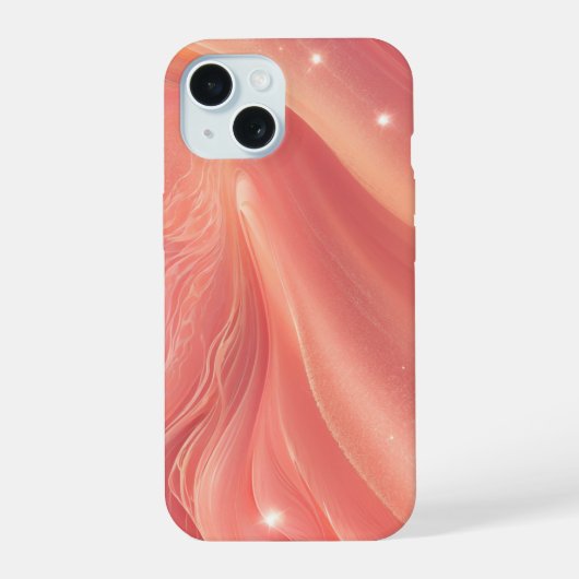 Glimmering Pink and Gold Abstract Phone Case iPhone 15ケース (裏面)