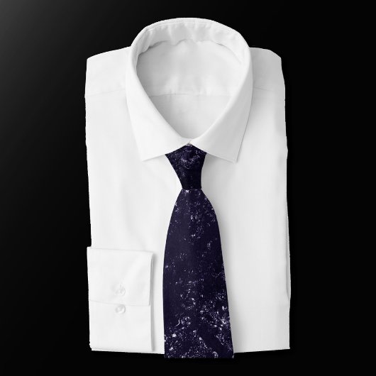 Glimmery Indigo Grunge | Midnight Purple Damask ネクタイ