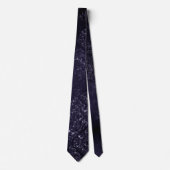 Glimmery Indigo Grunge | Midnight Purple Damask ネクタイ (正面)