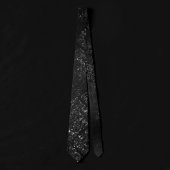Glimmery Onyx Grunge | Silvery Black Glam Damask ネクタイ