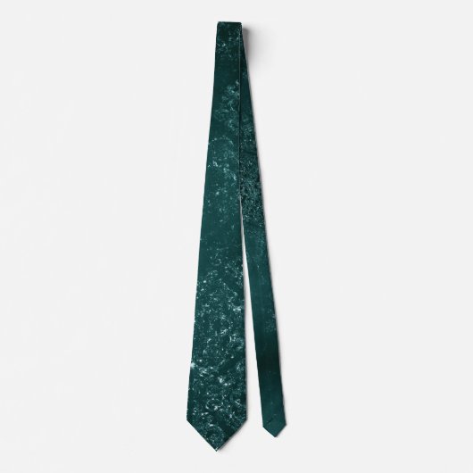 Glimmery Teal Grunge | Rich Dark Green Glam Damask ネクタイ (正面)
