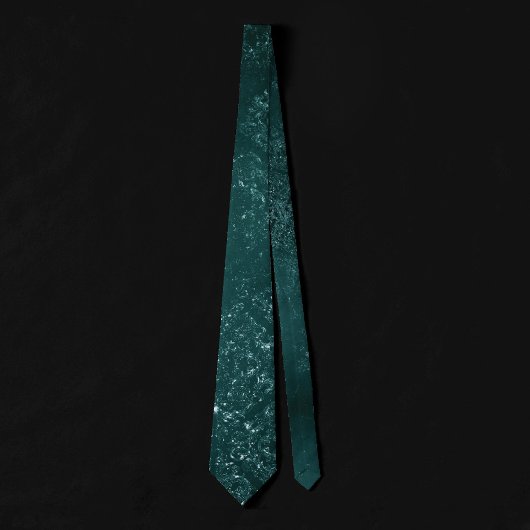 Glimmery Teal Grunge | Rich Dark Green Glam Damask ネクタイ