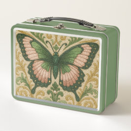 Glinda Butterfly Metal Lunchbox Pink & Green メタルランチボックス