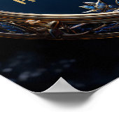 Glistening Blueと金ゴールドバイブル詩のカスタマイズ ポスター (角)