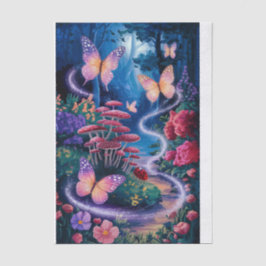 Glistening Butterflies, Ethereal Night Woodland,  薄葉紙