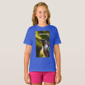"Glistening Hummingbird調和"デザインされた女の子 Tシャツ (正面フル)