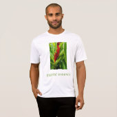 Glistening Red Ginger Flower and Rain-Kissed Leave Tシャツ (正面フル)