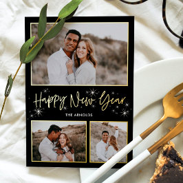 Glistening Sky FOIL Happy New Year Photo Card 箔シーズンカード