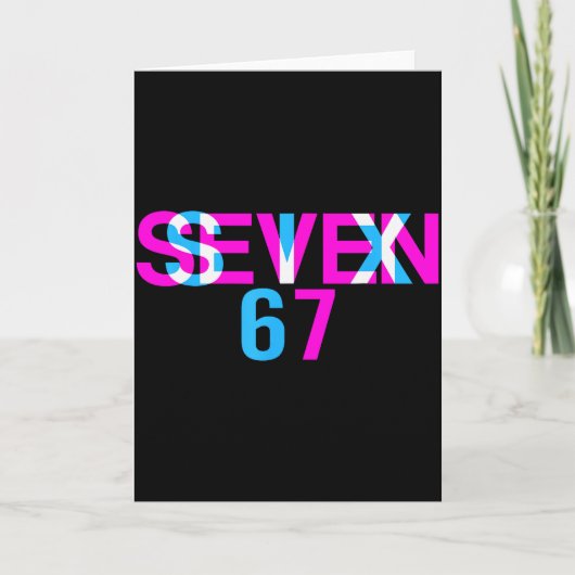 Glitch光学錯覚面白い Six Seven 67 ミーム Ge カード (正面)