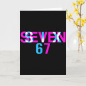 Glitch光学錯覚面白い Six Seven 67 ミーム Ge カード (黄色い花)