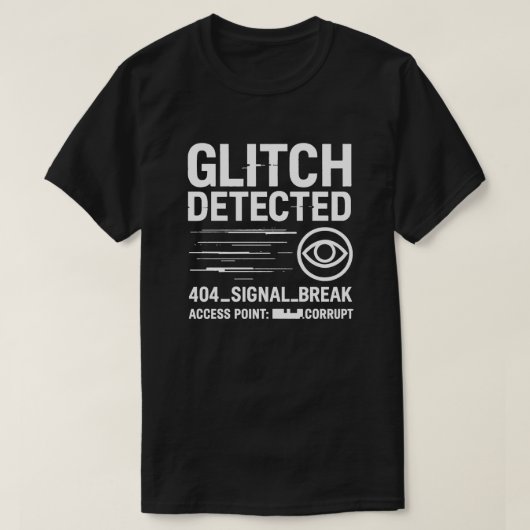 GLITCH検出 – アナログホラー放送エラー Tシャツ (デザイン正面)